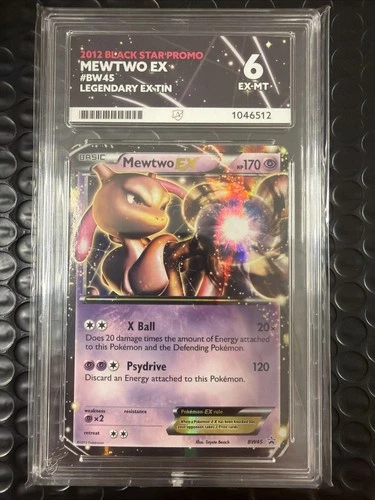 Mewtwo Ex 2012 Black star Promo BW45 Legendary Ex Tin Card Ace 6 Excellent