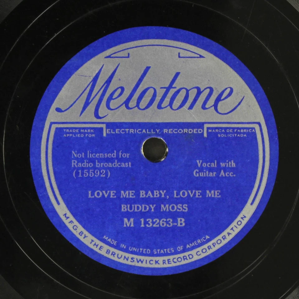 BUDDY MOSS: stinging bull nettle / love me baby, MELOTONE Single 78 RPM - Image 2 of 2