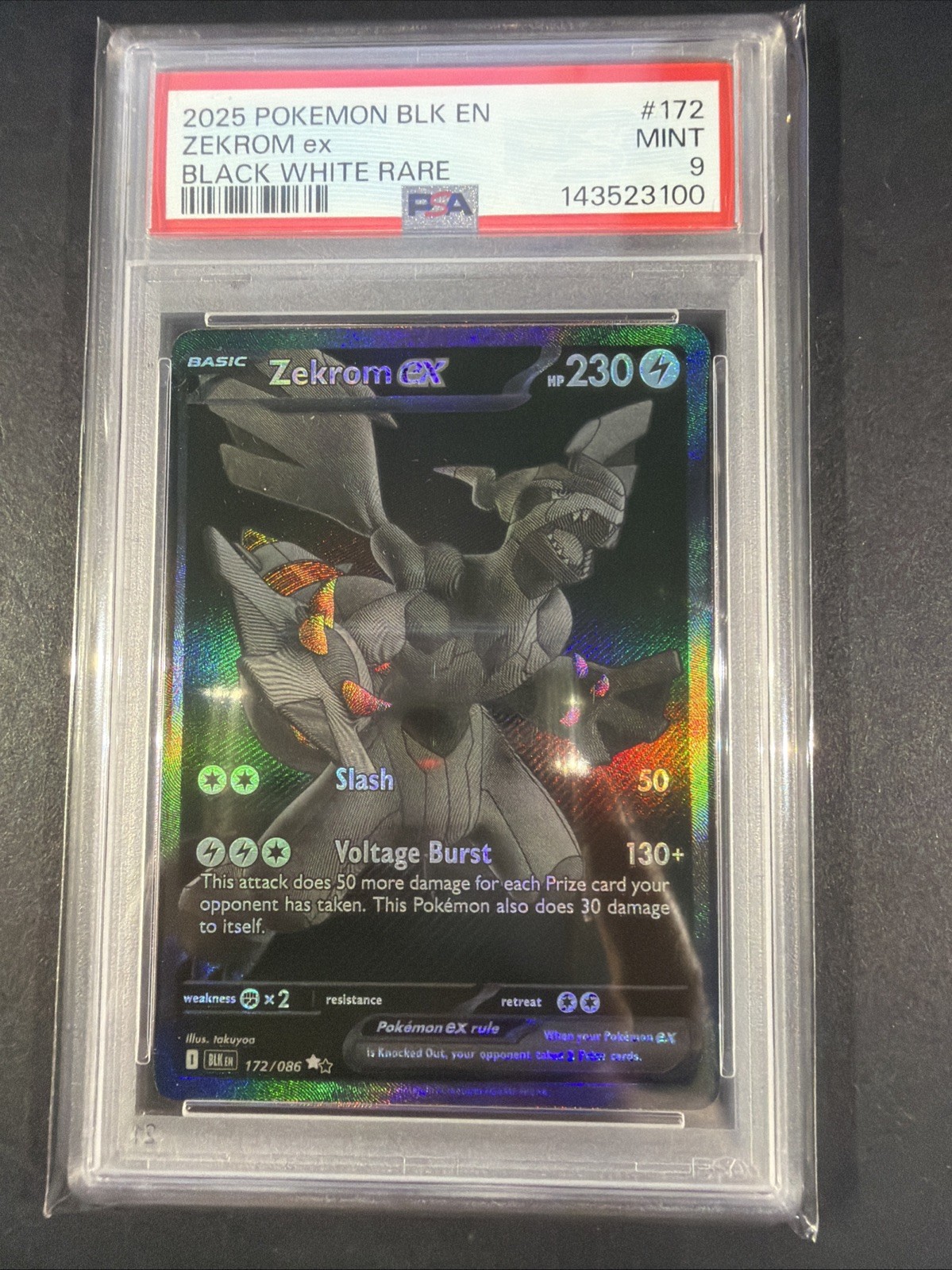 Pokemon TCG Zekrom EX Black Bolt English Card BWR 174/086 PSA9