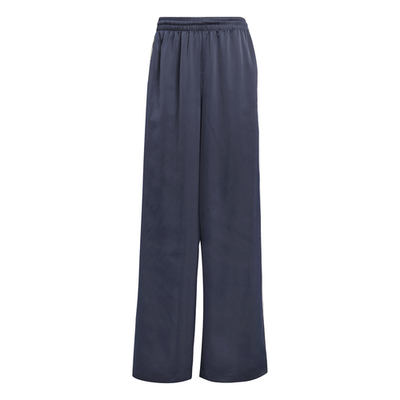 adidas Adicolor Satin Wide Leg Track Pants Womens Blue Casual