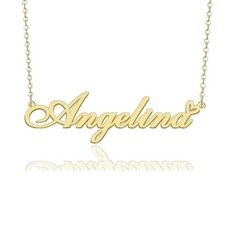 Custom Name Necklace Personalized for Women 18K Gold Plated Customized Namepl...