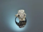 Art Deco Vintage Style Round Cut Lab Created Diamond Wedding 925 Silver Ring