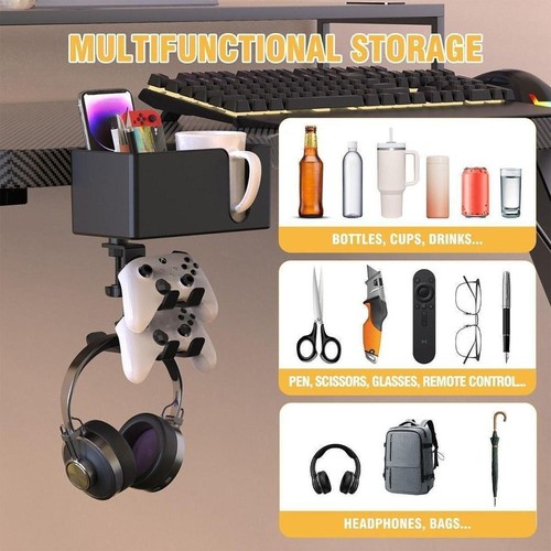 4-in-1 Desk Side Box 360° degree Rotating Water Cup Holder School - Afbeelding 5 van 16