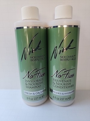 NICK CHAVEZ Beverly Hills No Fuss Rejuvenate Shampoo & Nourish Conditioner 8 oz