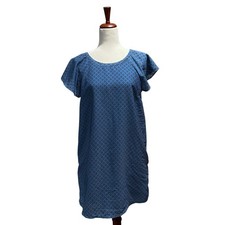 Abercrombie & Fitch Dress Small Blue Shift Open Back Short Sleeve Blue (18)