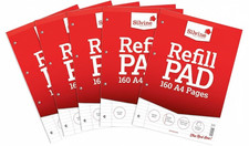 Silvine A4 Refill Pad Narrow Lined With Margin 160 Pages 75gsm Pack of 5-See Pic