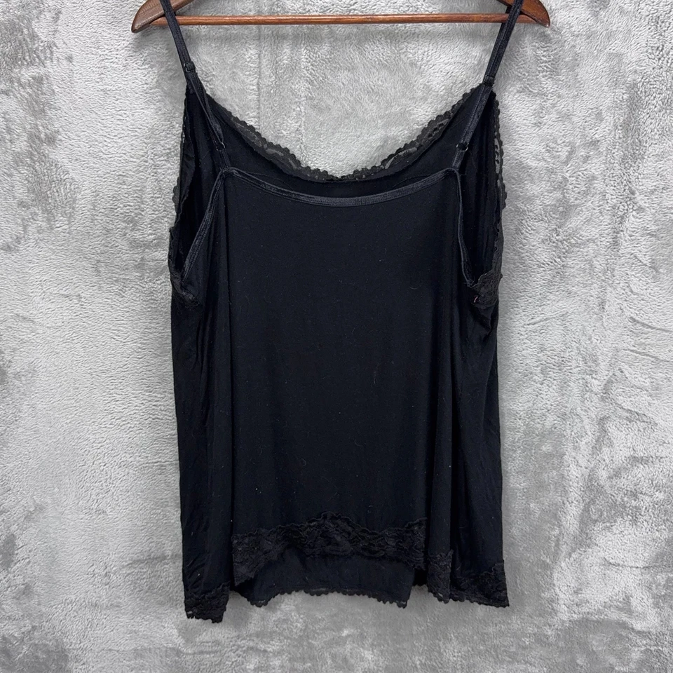 Cami Avenue Mujeres Y2K Borde de Encaje 22/24 Negro Preppy Años 90 Capas Elastizadas Capricho Foto 3 de 4