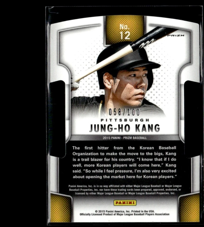 Jung-Ho Kang 2015 Panini Prizm Fresh Faces Flash /100 #12 Pittsburgh Pirates - Image 2 of 2