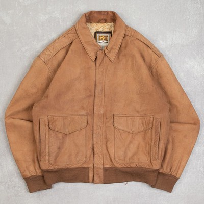 Vintage G-3 Leather Flight Jacket Small Men's 1980s Korea Made Brown Bomber