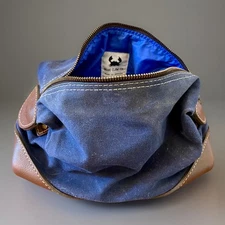 Vintage BLUE CLAW CO Toiletry Bag Canvas/ Leather Bespoke Dopp Bag Made In USA