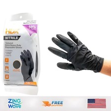 10PCS/HDXBlack Nitrile Gloves 8 MIL Thickness  Latex Free ExamGrade Gloves