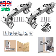 2 Pack Kitchen Cabinet Hinges Hinge Recessed Type Mini Soft Close Door Hinge UK