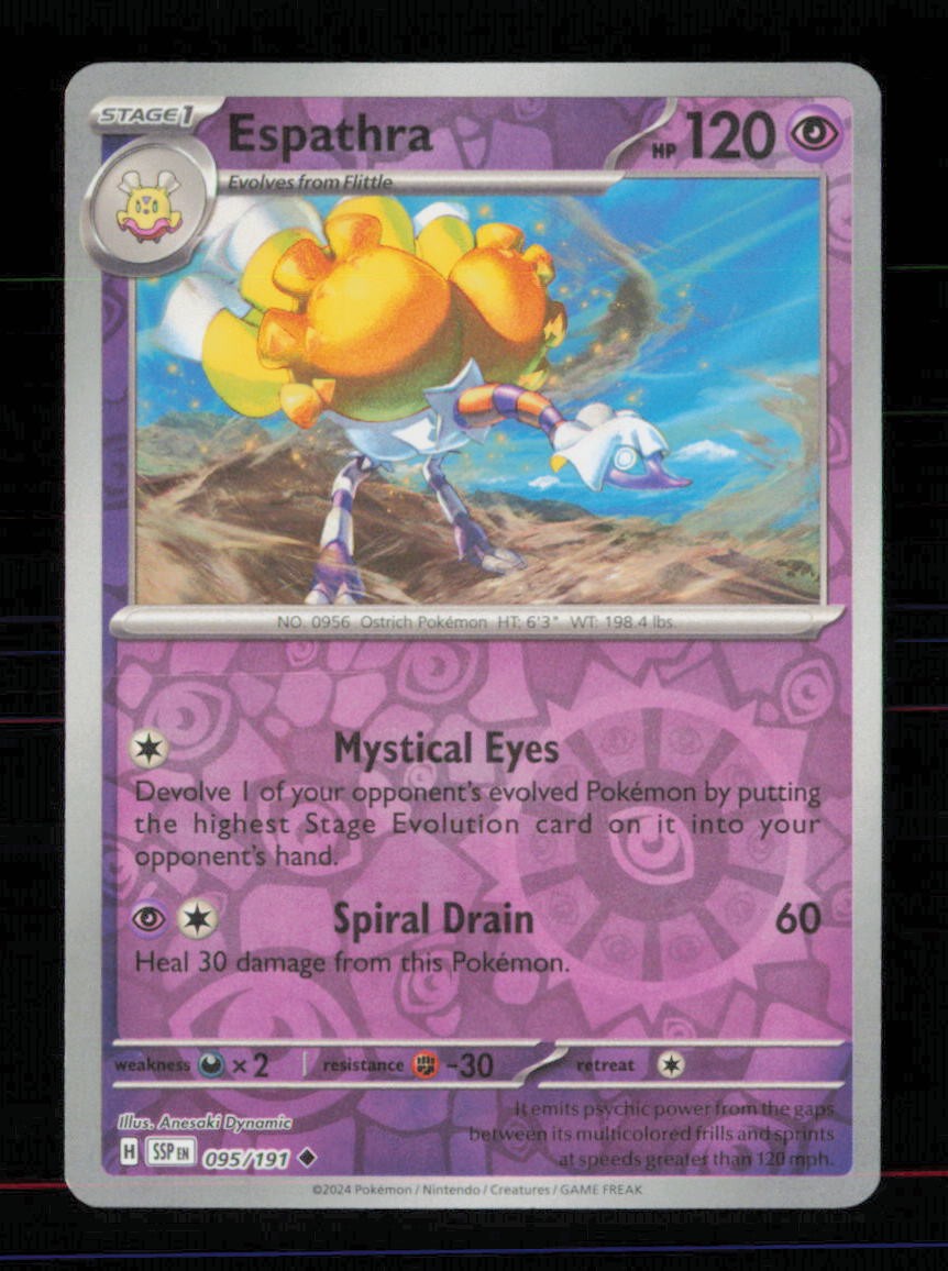 Espathra 095/191 Uncommon Surging Sparks Pokemon Reverse Holo Near Mint