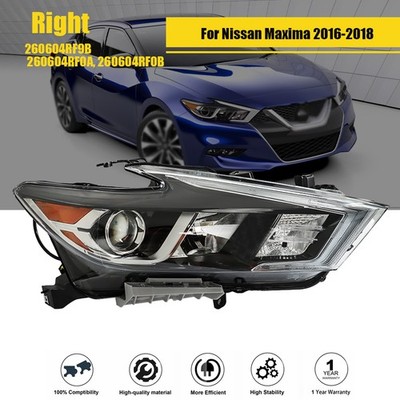 RH/Passenger Side For Nissan Maxima S SL SV 2016-2018 Headlight Headlamp Clear