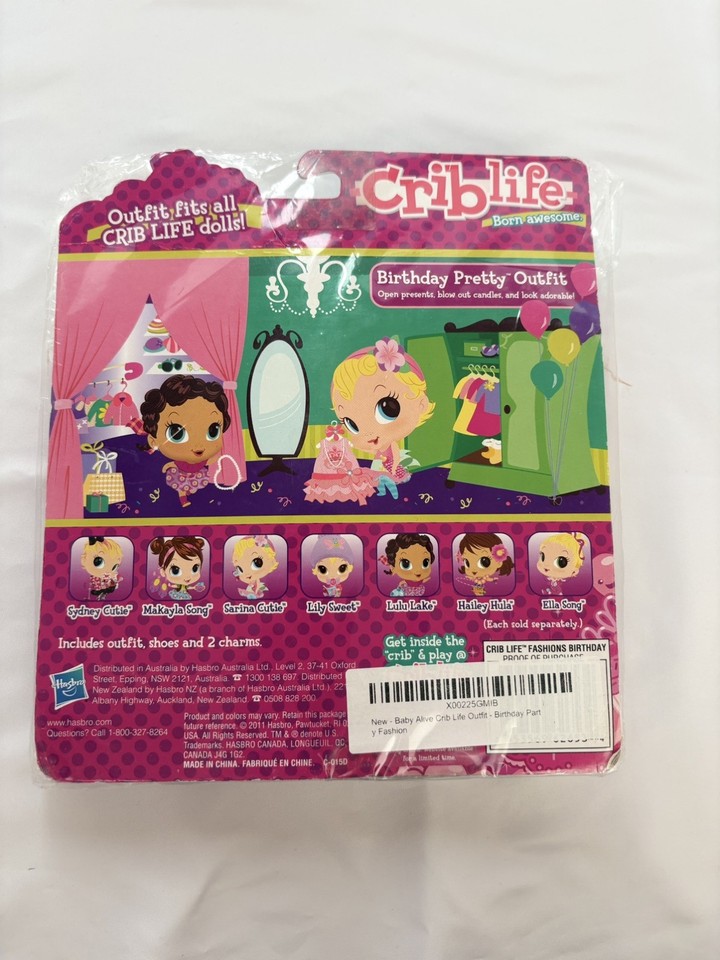 Hasbro Baby Alive Crib Life Doll Clothes Born Awesome Birthday New Nib ...