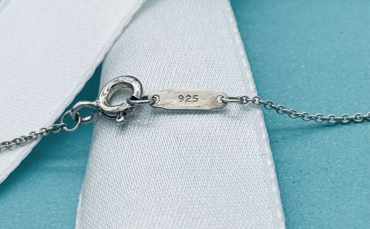 Tiffany & Co. Heart Tag Key Pendant Medium With 18” Chain Silver