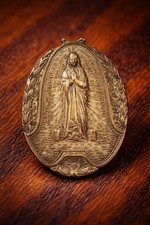 Antique 1854 Catholic Medal St Anthony Guild Boston Immaculate Conception