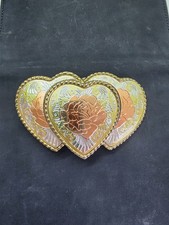 Beautiful Multi-metal Triple Heart Womens Belt Buckle