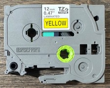 Genuine Brother TZe-631 Black on Yellow 12mm 1/2" P-Touch Label Tape OEM