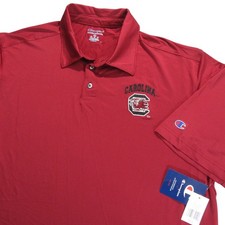 NWT Champion Mens Polo Shirt USC Carolina Gamecocks 2XL Red Stretch Polyester