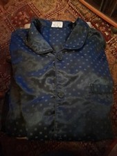 Schlafanzugoberteil Gr.54 dunkelblau Satin
