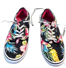 VANS Floral Canvas Lace-Up Low Top Sneakers Multicolor women s US 7