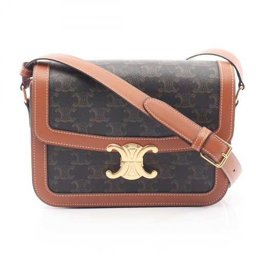CELINE Classic Triomphe Shoulder Bag 191242BZ404LU canvas Black Brown NEW