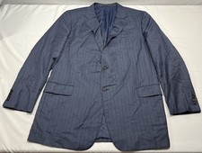 Hickey Freeman Beacon Loro Piana Tasmanian Super 150's Blue Striped Blazer 50L