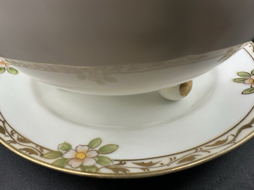 1911 3 Stück Nippon Morimura Bros Mayonnaise Schale Teller Schöpfkelle handbemalt (NP) - Bild 2 von 8