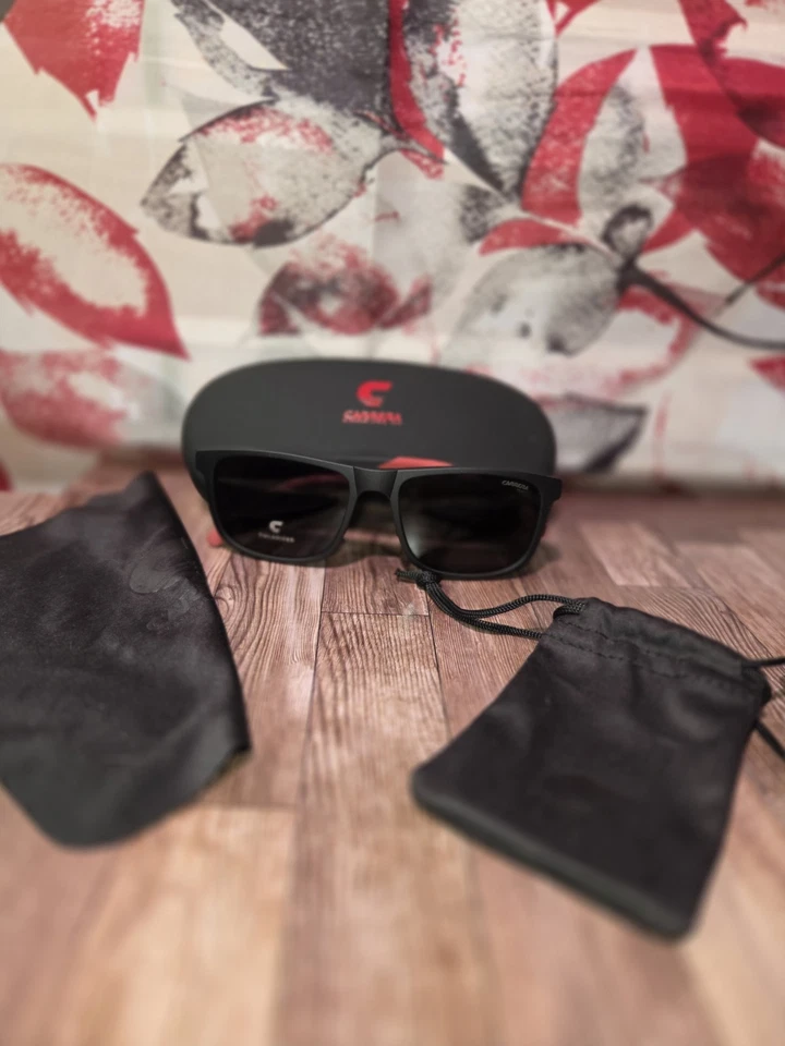 全新 Carrera 男式 2 合 1 黑色/透明带磁性棕色偏光附件 — 第 3/4 张图片