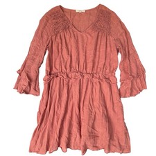 Chelsea Violet Dress Womens XL Rust Ruffle Prairie Peasant Coquette Hippie Boho