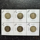 Set of 90% Silver Barber Quarters (Lot of 6) 25c Coins 1914/D, 1915/D, 1916/D