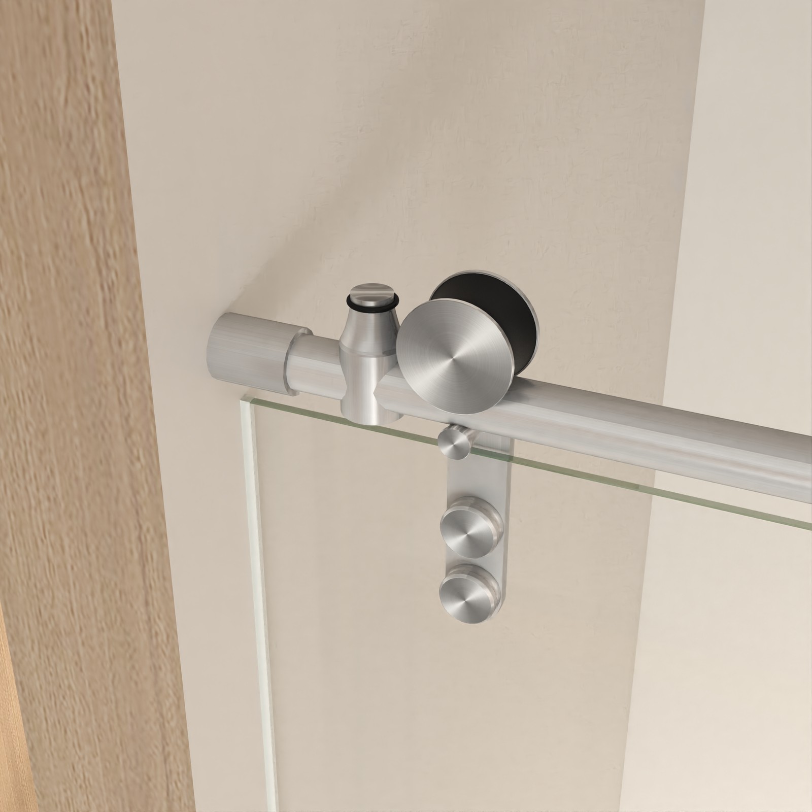 56-60" x 66" H Sliding Frameless Glass Shower Door (8mm) Clear Tempered Glass