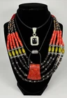 Lot 3 VTG Necklaces Costume Jewelry Silpada 925 Silver Coral Onyx Beads Cords