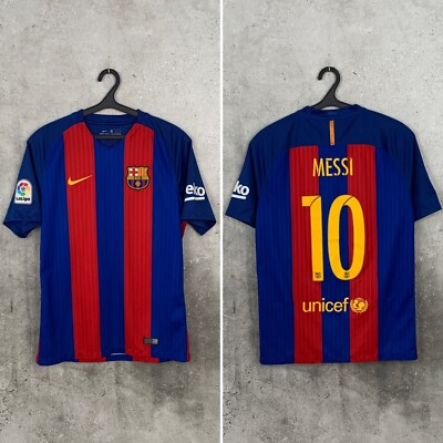 BARCELONA 2016 2017 HOME FOOTBALL SHIRT #10 LIONEL MESSI NIKE