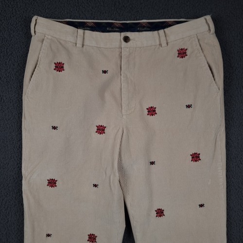 BROOKS BROTHERS Trousers Mens W38 L34 Beige Corduroy Jumbo Cord Clark Christmas - Picture 2 of 11