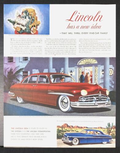 1949 Ford Lincoln rouge moteur cosmopolitan vintage annonce imprimée - Photo 1/1