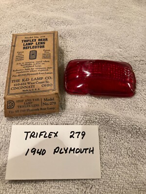 One Glass Tail Light Lens Triflex #279 1940 Plymouth