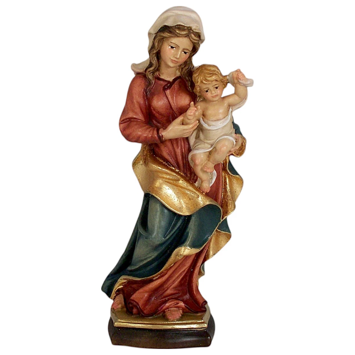 Holz Figur MADONNA MIT KIND H 15 cm color neu. Hl. Heilige Maria Muttergottes IN