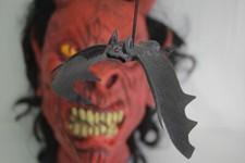 Halloween Black Hanging Bat. 11" Wingspan.
