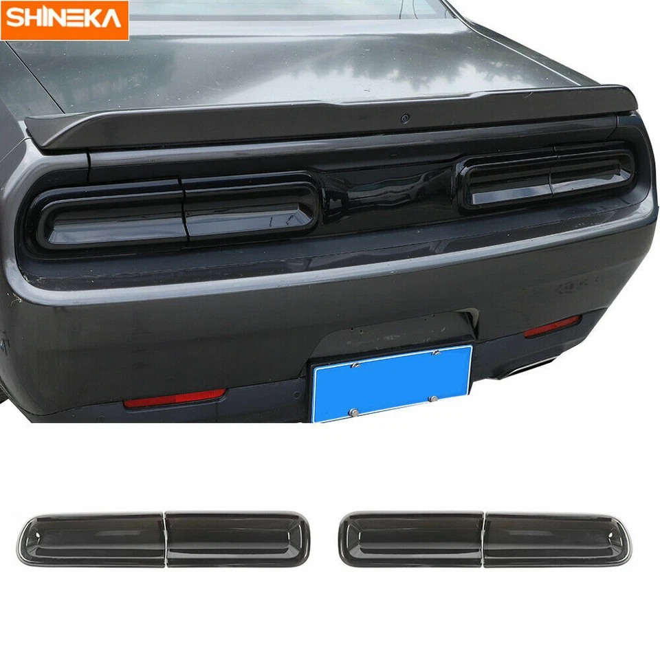 Smoked Tail Light Covers Rear Light Guards Trim for Dodge Challenger 2015-2023 Foto 2 de 4