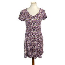 Wishful Park Womans Floral Dress Size M Stretch Faux Button Down Cottagecore 