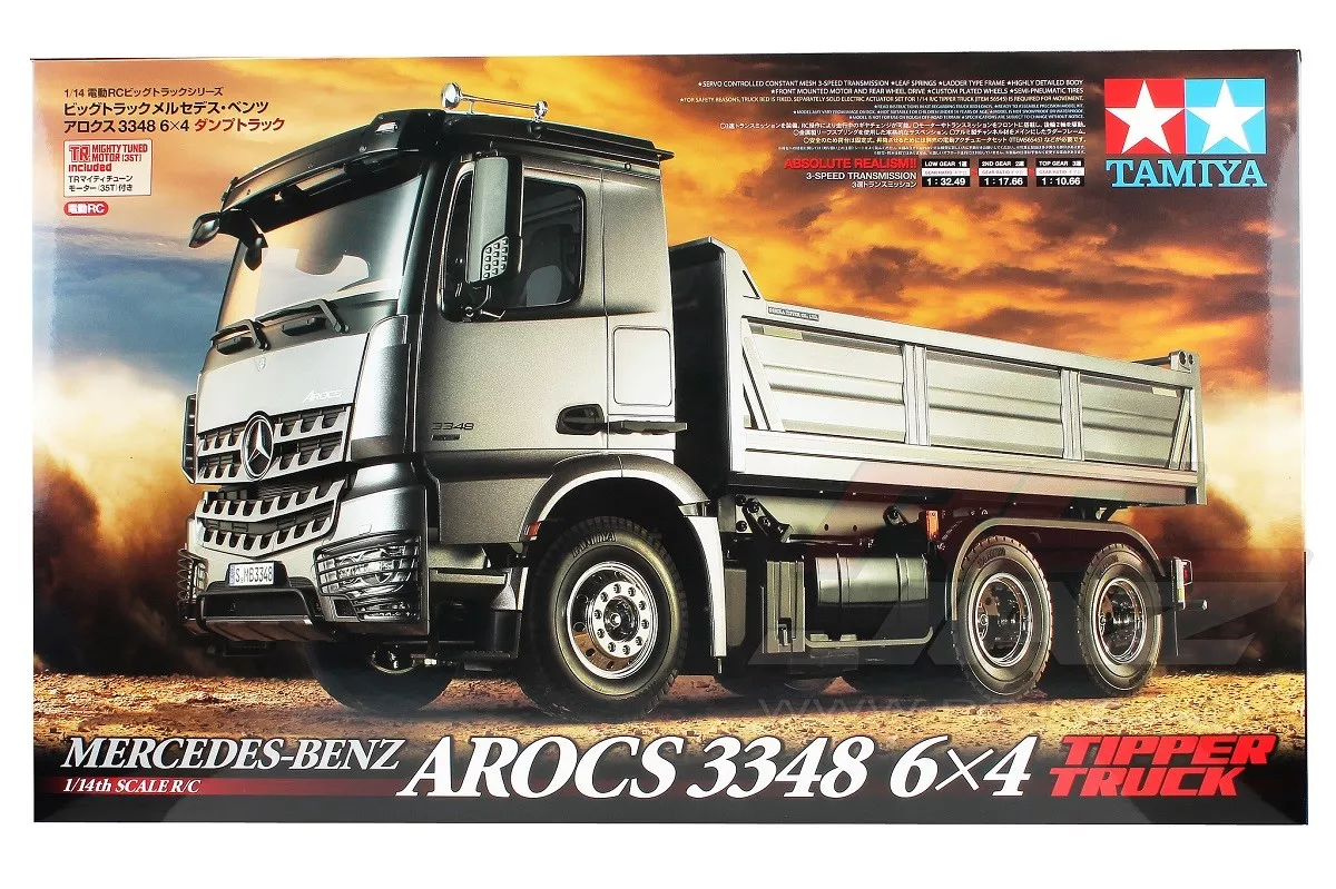 Tamiya 56357 1/14 EP Scale RC Mercedes Benz Arocs 3348 6x4 Tipper Dump  Truck Kit