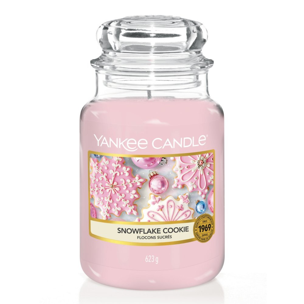 Yankee Candle Scented Large Jar Snowflake Cookie Burn Time 110150
