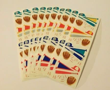 Mrs. Grossman's Lot of 10 Strips ~ Baseball~1993 Vintage Stickers Scrapbooking