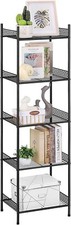 5 Tier Free Standing Storage Shelving Unit Heavy Duty Shelf Towel Rack Holder