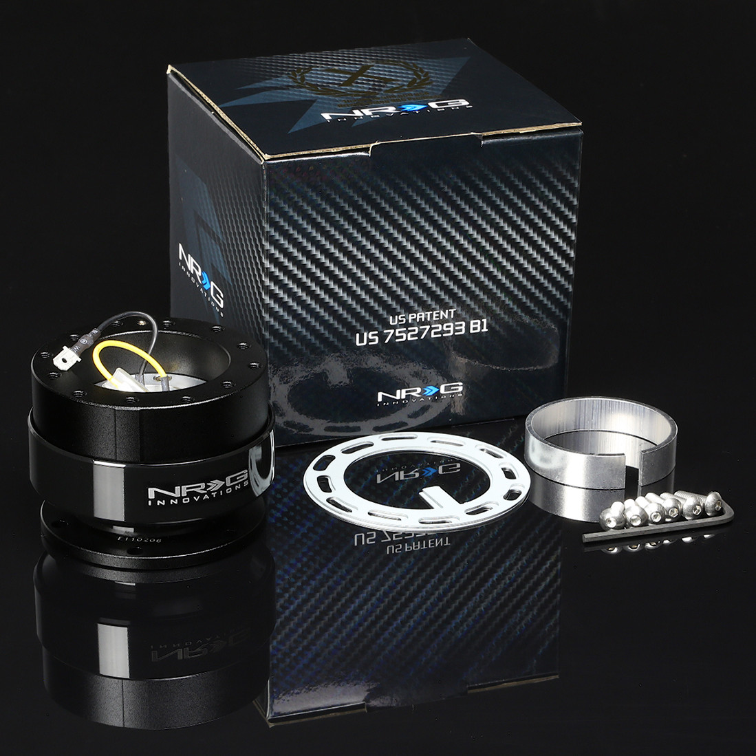 NRG 131H HUB+GEN 2.0 QUICK RELEASE+3"DEEP DISH BLACK WOOD STEERING ...