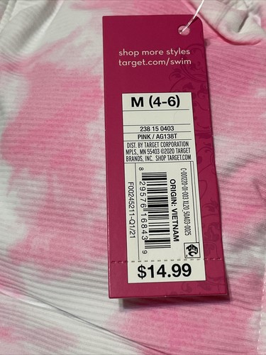 Xhilaration Juniors Pink Ribbed Apron Bralette Bikini Swim Top Size Medium 4/6 - Picture 4 of 6