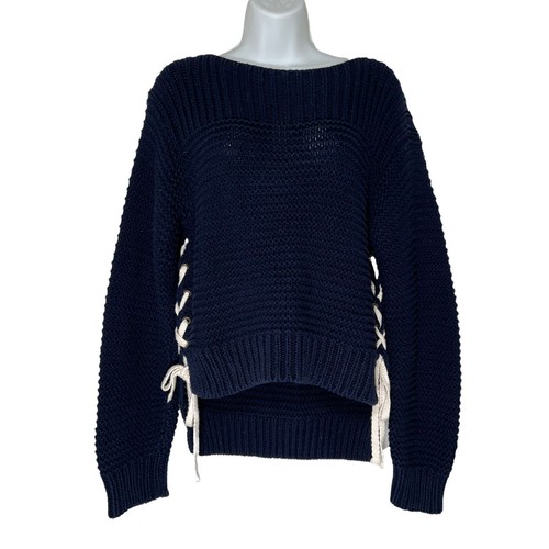 Chunky Knit Sweater sz Petite Navy 