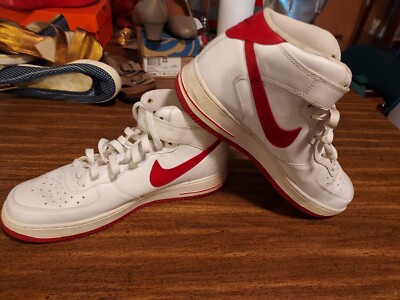 Nike Shoes Men's 10 Air Force One White/Red Leather Mid 2012 AF